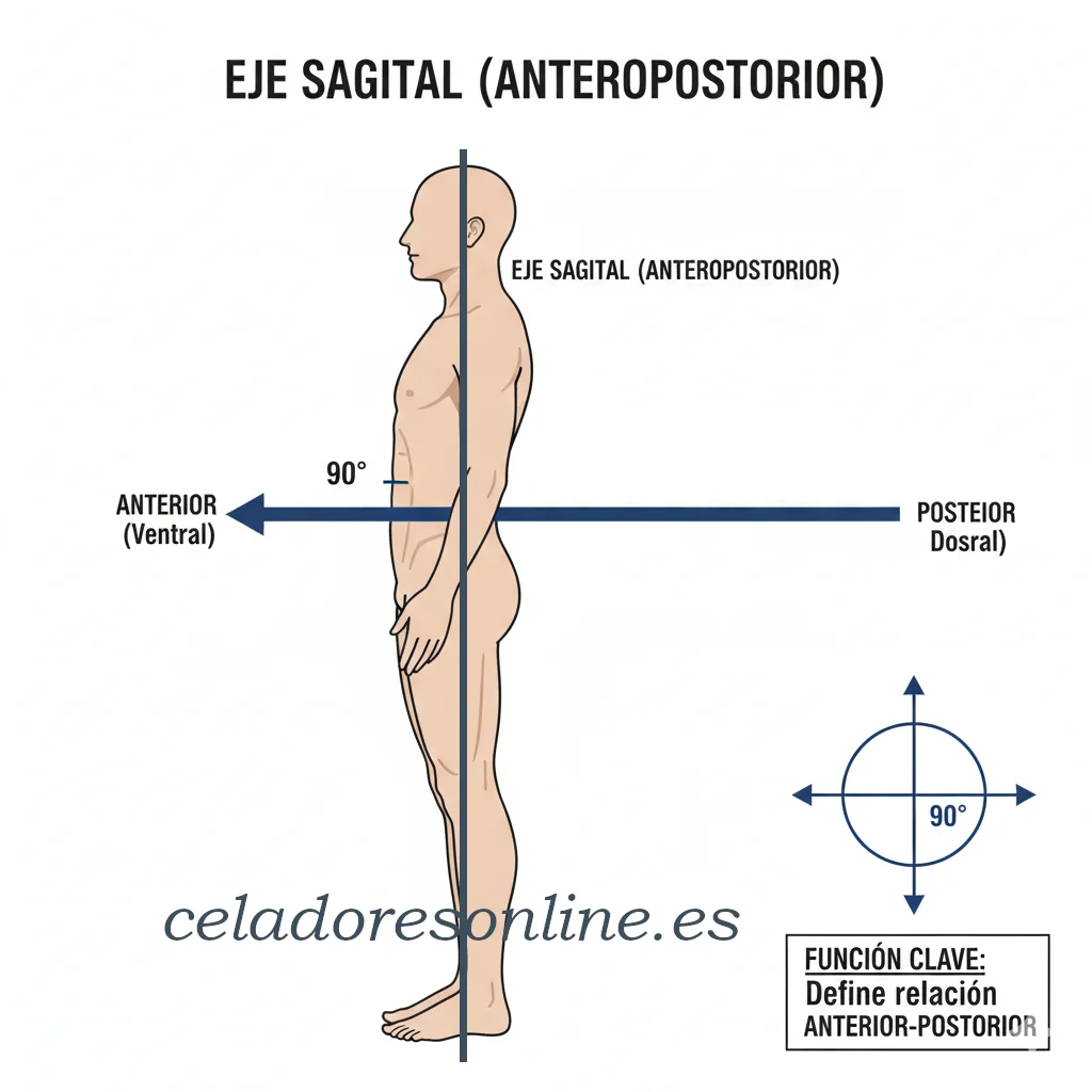 Ejes anatómicos del cuerpo humano: El Eje Sagital o Eje Anteroposterior.